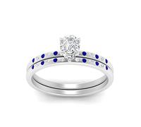 55Carat Scattered Bezel Wedding Ring Sets Sterling Silver Created Blue Sapphire Pear Shape Wedding Ring Sets Bezel Setting Dimensione L Lightweight Office Wear Everyday Gift Jewelry