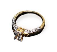 55Carat Traditionl Looking Ethnic Ring Oval Cubic Zircon White Rich Designer Yellow Gold Plated Designer Jewellery for Girls Ladies Women MNR 6