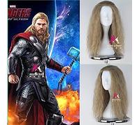 55cm/21.5" Mens Thor Cosplay Wig The blonde Curly Long hair wig Men Synthetic Hair costumes