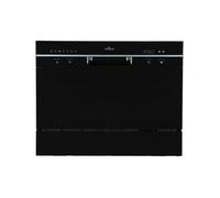 Willow WTTD6B 55cm Tabletop Dishwasher with 6 Place Settings, 7 Programmes, Delay Function, Cutlery Basket, LED Indicator - Black