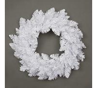 55cm Imperial Pine Non-Pre-Lit White Wreath with 120 Tips Christmas Holiday Xmas Home Office Fireplaces Stairs Decoration