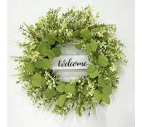 55cm Large Artificial Wreath Green Berry Eucalyptus Style | Realistic green foliage, detailed red berries, weather-resistant material, 55cm size, elegant natural look