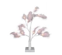 SHATCHI 55cm Light Pink Feather Tree Table Lamp Warm White LEDs Lighted Pampas Tree - Battery-Operated Decorative Night Light for Christmas, Home, Events, Holiday Decorations