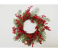 55cm Natural Looking Artificial Green Leaves And Berries Wreath Front Door Hanging Christmas Decorations Xmas Wedding Decorative Garland