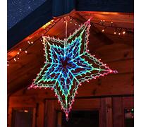 55cm Plug in Hanging Star Window Silhouette - 100 LEDs -Outdoor Christmas Decoration (Multicolour)