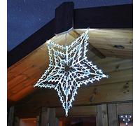 55cm Plug in Hanging Star Window Silhouette - 100 LEDs -Outdoor Christmas Decoration (White)