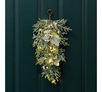55cm Pre-lit Swag with Lambs Ear Scottish Everlastings Ltd Green One Size