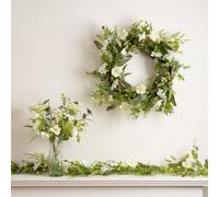 55cm White Floral Daisy Wreath Scottish Everlastings Ltd White One Size
