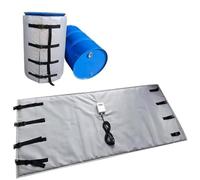 55Gallon/200l Industrial Grade Drum Heating Blanket, 2300W Waterproof Electric Heater with Fireproof Silicone, Adjustable 0~120°C, Fast & Even Heat, for Metal Barrels, Honey Buckets gray