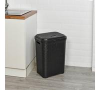 (55L Brown) 45/55L Plastic Rattan Laundry Clothes Bin Basket