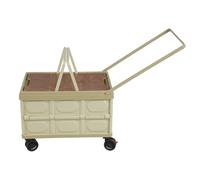 55L Foldable Storage Cart | 77.16lbs Load PP Utility Cart with 360° Wheels & Brakes Portable for Camping/Kitchen/Home Ideal for Outdoor Enthusiasts & Home Users (Green)