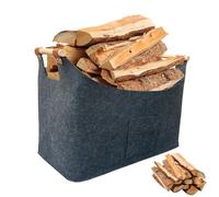 55L Large Log Basket,Felt Firewood Basket for Wood Burner Indoor with Extended & Thicker Handles,Foldable Storage Box for Fireplaces