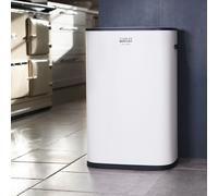CHARLES BENTLEY 55 Litre Capacity, White Sensor Bin, Kitchen Bin, Rubbish Bin, Waste Bin, Sensor Bins, for Kitchen, Dining Room, Battery Operated, Auto Close, Bin Ring, Black Plastic Trim (61x42x28cm)