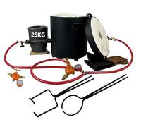 55LBs Extra Large Propane Smelting Furnace with Large Crucible and Tongs Set, Double Forge Burners and Dual Regulators, Foundry Casting Furnace Kit for Melting Metal Recycle Gold Copper Aluminum