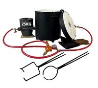 55LBs Extra Large Propane Smelting Furnace with Large Crucible and Tongs Set, Double Forge Burners Foundry Casting Furnace Kit for Melting Metal Recycle Gold Copper Aluminum