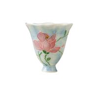 55ml-1.5oz fog blue magnolia ceramic teacups Kung Fu tea scented tea cups-[ box]