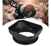 55mm/58mm Lens Shade, Rectangular Lens Hood Lightproof Camera Accessory with Rectangular Hood for Digital Video Cameras, Black, Aluminum Alloy + Plastic Material, Lightweight, (58MM)