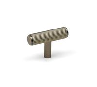 55mm Antique Brass Reeded Cabinet Pull Round Textured Cupboard Door Drawer Furniture Handle Knob