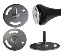 55mm Diameter Replacement Metal Back Plate Bracket Screw Round Base Curtain Pole Fixing Wall Mounted Hold Pipe Rod Repair Connector Fix Plates Holder Walls Mount (2, 55mm)