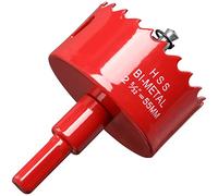 55mm Hole Saw for Wood, HSS Bi-Metal Hole Cutter for Pipe Vent, Separate Drill Bit with Hex Shank, ideal for Cutting Plasterboard, Timber, Perspex and Plastic