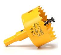 55mm Hole Saw, HSS Bi-Metal Hole Cutter with Drill Bit, Heavy Duty Hole Saw for Wood, Plastic, Drywall, Fiberglass, Yellow