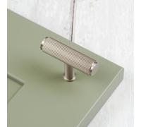 55mm Satin Nickel Cabinet Pull Reeded Textured Brushed Grey Kitchen Cupboard Door Drawer Knob Pull Bathroom Bedroom Furniture
