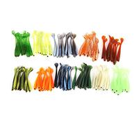 55mm Simulation Artificial Small Fish Soft Fishing Lure Baits, T Tail Lure Bait with Glittering Colors and 3D Eyes, Lifelike Swimming Action for Freshwater Saltwater