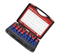 55PCS Aluminum Thread Checker Nut Storage Case Color Differentiation Quick Identification Tool Workshop Essential Bolt Thread Size Gauge Set for Standard Metric Bolts