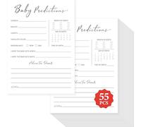 55PCS Baby Predictions and Advice Cards, Double Sided Baby Shower Decorations Cards Wishes to Newborn for Parents (White)