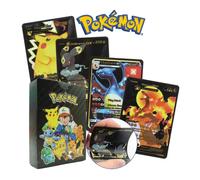 (55PCS Black) Pokemon Rare Collection Trading Cards TCG GX Bundle X 55 - ULTR RARE Gold, Silver and Black Cards