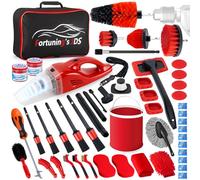 55PCS Car Detailing Kit Interior Cleaner with High Power Handheld Vacuum, Car Detailing Brush Set, Car Cleaning Kit, Drill Brush Set, Car Cleaning Tools Brushes for Interior, Exterior, Wheels