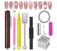 55PCS Cat Eye Nail Magnet Set, 3 in 1 Magnetic Nail Tool, Y & Rabbit Shape Nail Magnets Polish Strong Suction Nail Art Pen, Cat Eye Gel Nails Tools for Home DIY Art Salon Studio