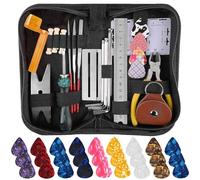55pcs Guitar Maintenance Tool Kit with Carry Bag, Guitar Accessories, Plectrum Punch, Guitars Cleaning Kit, Guitarist Gift for Musicians, Music Gifts for Men