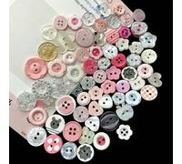 55Pcs High-Value Pink Buttons, Mixed Colors, DIY Handbook, Versatile Baby Clothes Accessories, Jewelry Buttons-Mixed Color 55pcs