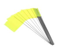 55pcs Inch Yellow Survey Marker Flags for Agricultural Boundaries | Steel and PVC Construction, High Visibility, Accurate Placement Guidance for Lawns, Crops, and Construction Sites