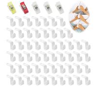 55Pcs Mini Closet Hanger Extender Clips, Multi-Layer Wardrobe Connecting Hook, Space Saving Cascading Connection Hooks, Heavy Duty Stacked Hanger Connector Hooks with 5 Sewing Clips for Home