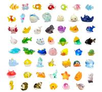 55pcs Mini Ocean Resin Animals Plastic Animals Marine Miniature Aquarium Ornaments Decorations for DIY Fish Tank Potted Micro Fairy Garden Dollhouse (56PCS Marine Animal Set)