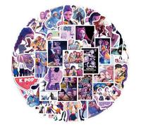 55PCS Pop Demon Hunters Sticker Sheets - Korean Idol Movie, 3D Anime, Huntrx, Saja Boys, Jinwoo, Rumi, Tiger, Zoeystery, Miromabby - Waterproof Vinyl Decals for Bottle, Phone, Party Decor, Scrapbook