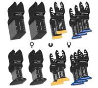 55PCS Titanium Multi Tool Blades, Universal Oscillating Multitool Blades for Wood Plastics Metal Cutting, Quick Release Oscillating Tool Accessories Compatible with DeWalt Makita Dremel and More