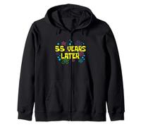 55th Birthday 55 Years Later 55 Years Old Bday Zip Hoodie