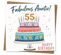 55th Birthday Card for Aunty, Fabulous Auntie Cake
