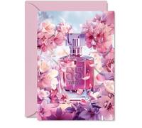 55th Birthday Card for Women, Fabulous Floral Perfume Bottle