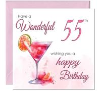 55th Birthday Card for Women - Ladies Elegant Birthday Cards for 55 year old woman fifty five fifty fifth Mum Sister Grandma Aunt Niece Nanny for her Mother Wife Girlfriend