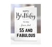 55th Birthday Card From Dad, For, Son, Daughter, Step, Bonus, Adopted, Foster, Boy, Girl, Child, Daddy, 55 years, and Fabulous, A5-354a_55
