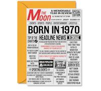55th Birthday Cards for Women Men - Born In 1970 Newspaper - Happy 55 Birthday Card for Dad Mum Aunt Uncle Vintage Retro Back In 1970, A5 Bday Greeting Cards