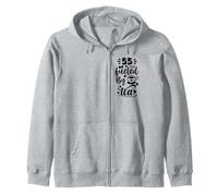 55th Birthday Classic 55 & Fueled By Tea Age Fifty Five Zip Hoodie