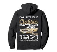 55th birthday gift man vintage 1971 not old classic car fun Pullover Hoodie