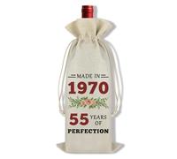 55th Birthday Gifts for Women Men Wine Bag 55 Year Old Birthday Bottle Bag Gifts for Mum Dad Grandma Grandad Aunt Uncle Sister Brother Friend Husband Wife 55th Birthday Decorations