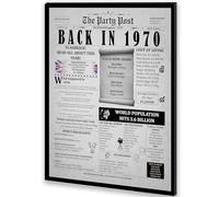 55th Birthday Poster 8 x 10 Party Sign - Born 55 Years Ago Table Party Supplies. Back In 1970 Home Decor Bday Card. Wedding Anniversary Banner with Fun Facts for Her or Him Turning 55 Years Old