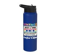 55th Birthday Retro Cassette Best of 1969 Stainless Steel Insulated Water Bottle